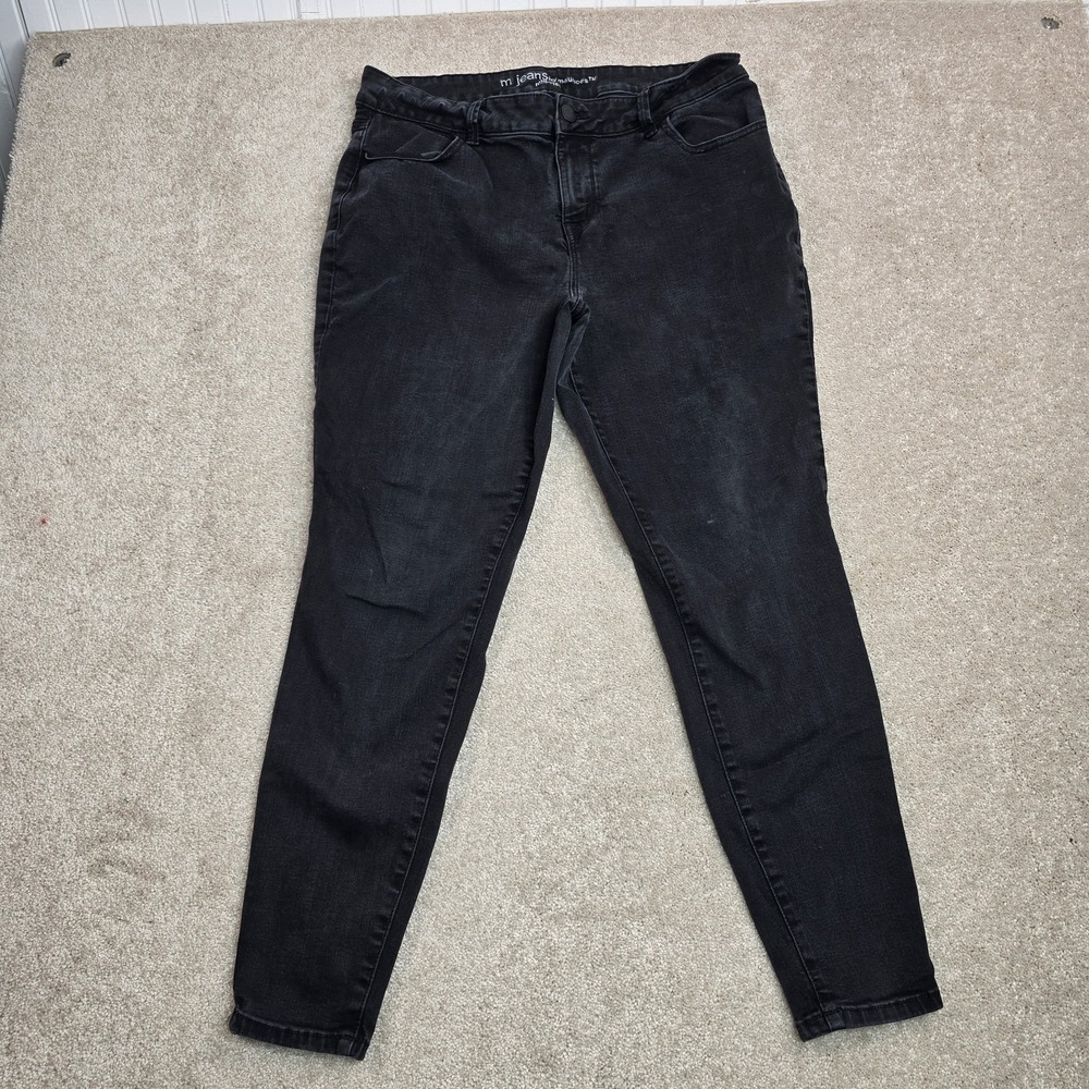 Maurices M Jeans Super Skinny Mid Rise Stretch Black Denim, Women's XL‎